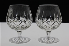 Ray Floyd's PGA of America Logo Pair of Cut Glass Snifter Glasses