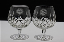 Ray Floyd's PGA of America Logo Pair of Cut Glass Snifter Glasses