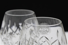 Ray Floyd's PGA of America Logo Pair of Cut Glass Snifter Glasses