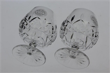 Ray Floyd's PGA of America Logo Pair of Cut Glass Snifter Glasses