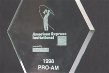 Ray Floyd's 1998 American Express Invitational Pro-Am Glass Clock Display Trophy