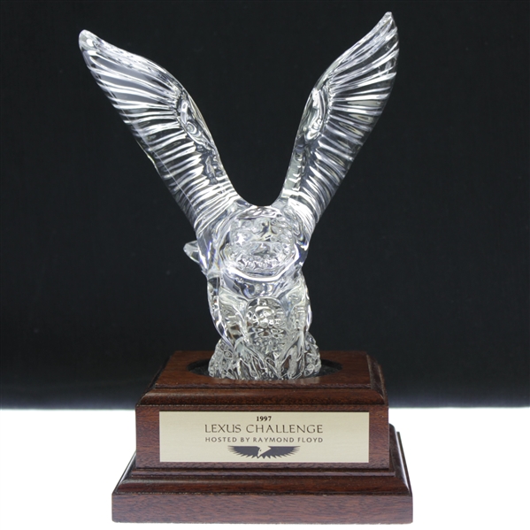 Ray Floyds 1997 Lexus Challenge Hosted by Ray Floyd Glass Eagle on Plinth Display