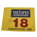 Paul Lawrie Signed 1999 The OPEN at Carnoustie Yellow Screen Flag JSA ALOA