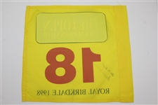 Mark O'Meara Signed 1998 The OPEN at Royal Birkdale Yellow Replica Screen Flag JSA ALOA