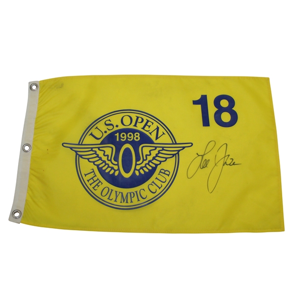 Lee Janzen Signed 1998 US Open at The Olympic Club Yellow Screen Flag JSA ALOA