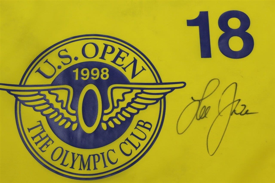 Lee Janzen Signed 1998 US Open at The Olympic Club Yellow Screen Flag JSA ALOA