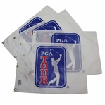 Luke Donald & Three(3) others Signed PGA Tour White Screen Flags JSA ALOA
