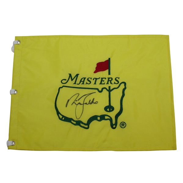 Nick Faldo Signed Undated Masters Tournament Embroidered Flag JSA ALOA