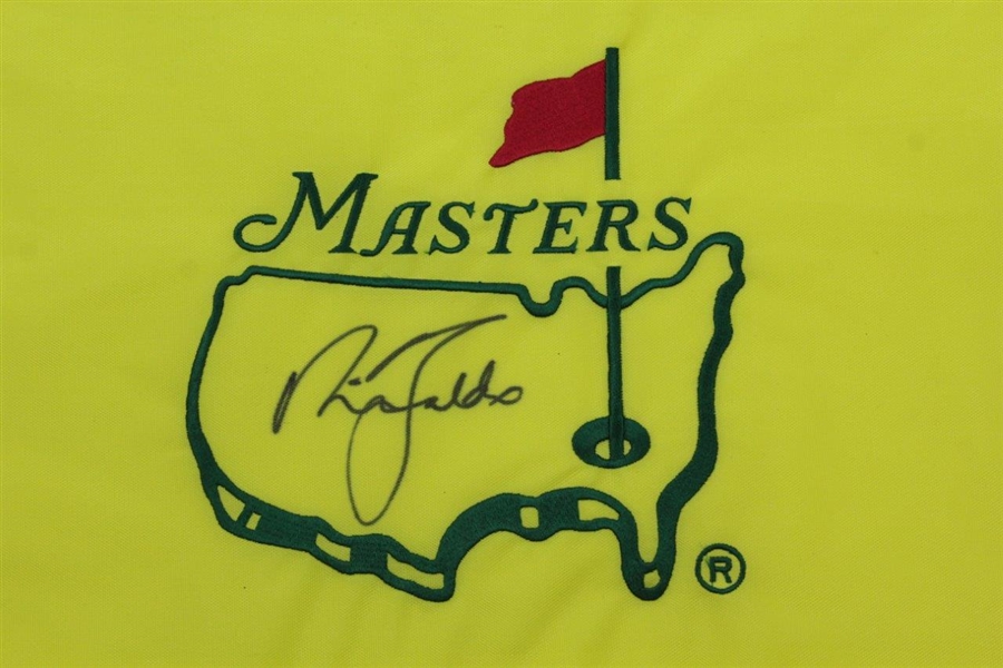 Nick Faldo Signed Undated Masters Tournament Embroidered Flag JSA ALOA