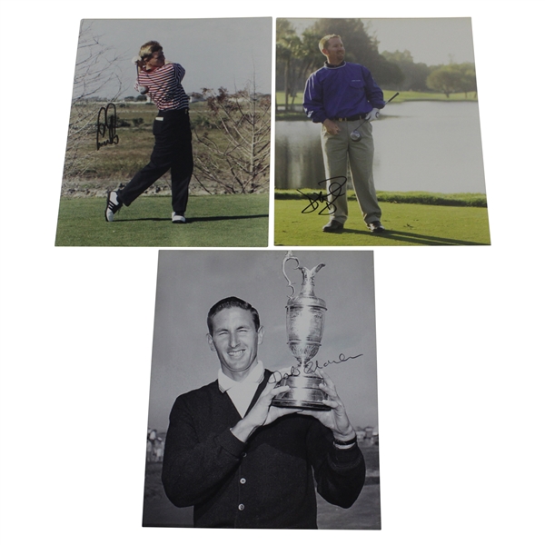 Open Champions Bob Charles, David Duval, & Ernie Els Signed Golf Photos JSA ALOA