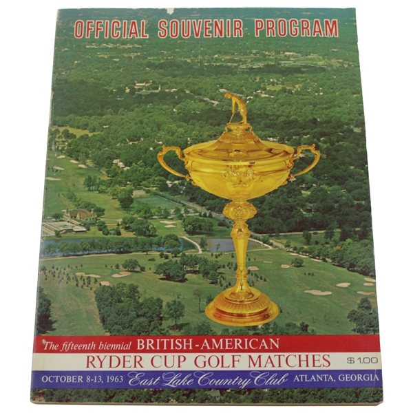 1963 Ryder Cup Official at East Lake Country Club Souvenir Program
