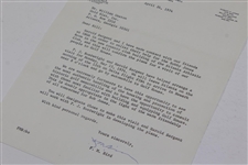 1974 F.M. Bird Signed Letter To Bill Gaston From Robert T. Jones Law Office JSA ALOA