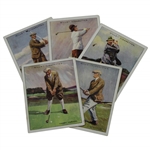 Harry Vardon, Edward Ray, J.H. Taylor, Abe Mitchell & Miss Cecil Leitch Wills Cigarettes Golf Cards