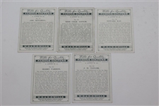 Harry Vardon, Edward Ray, J.H. Taylor, Abe Mitchell & Miss Cecil Leitch Will's Cigarettes Golf Cards