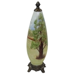 Antique Pottery Bullet Shaped Golf Themed J. Ferreri Hand Painted Lamp/Vase