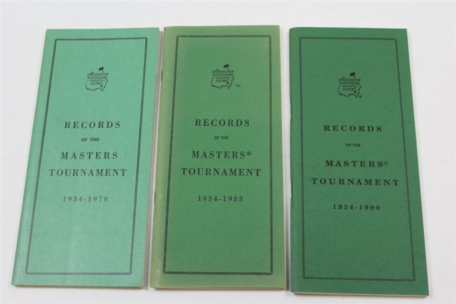 Records Of The Masters Tournament - 1970, 1983, 1990, 1991, 1993, & 1995