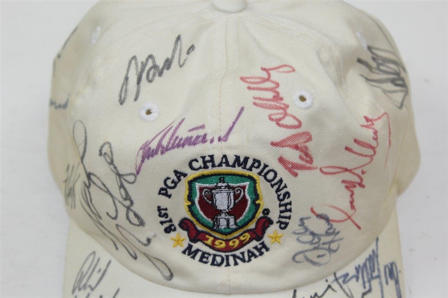 Mickelson, Furyk, Langer, & more Signed 1999 PGA Championship at Medinah Hat JSA ALOA