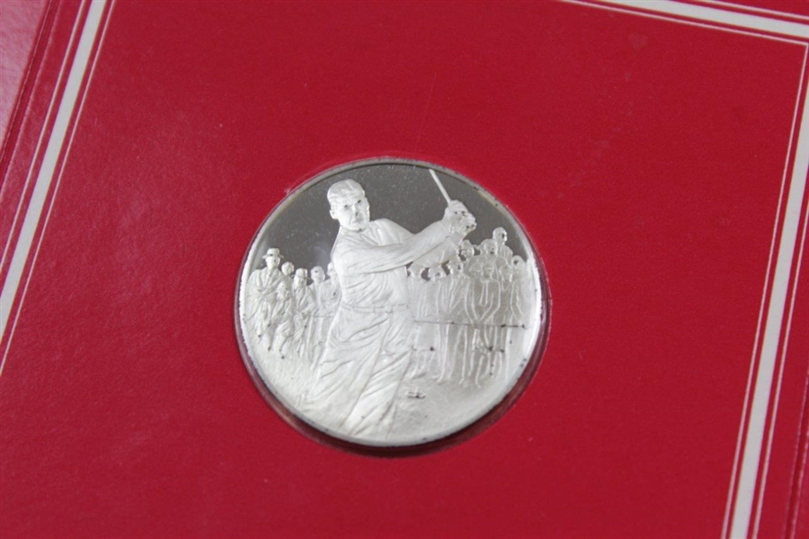 1977 Franklin Mint Sterling Silver Medals Sealed: Jones 1930(Grand Slam), Ouimet 1913(US Open), & Sarazen 1935(Double Eagle)