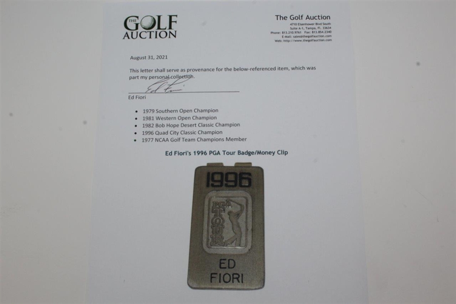 Ed Fiori's 1996 PGA Tour Badge/Money Clip
