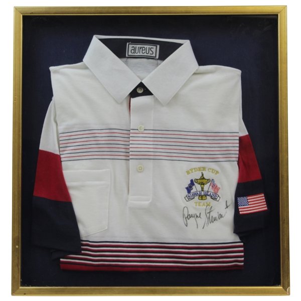 Payne Stewart Signed 1991 Ryder Cup USA Team Issued Red/White/Blue Shirt- L JSA ALOA