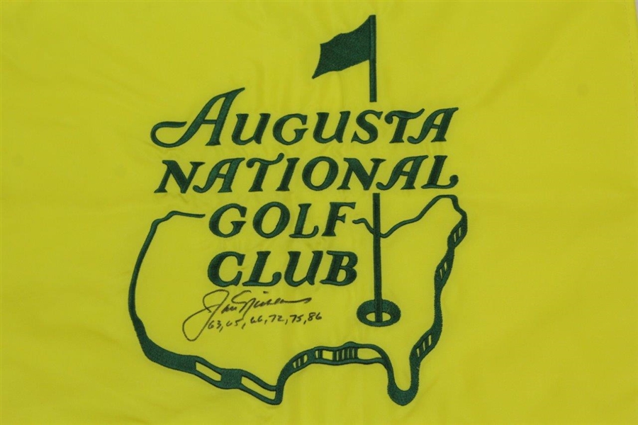 Jack Nicklaus Signed Augusta National GC Members Only Flag with Years Won Notation JSA ALOA