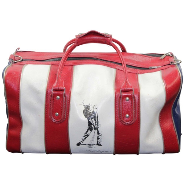 Ben Hogan Co. Red, White, & Blue Leather 'Beat The Pro' Duffle Bag