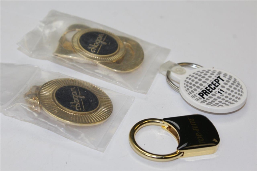 Hogan Co. Money Clip & Key Ring with Top Flite Key Ring In Box & Precept 11 Key Ring