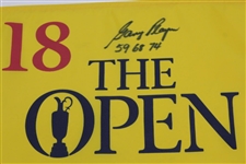 Gary Player Signed The OPEN Yellow '18' Screen Flag with Years Won Notation JSA ALOA