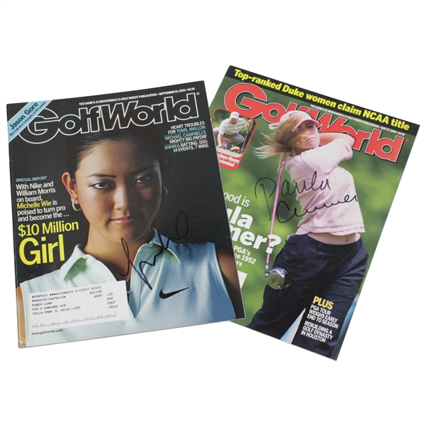 Michelle Wie & Paula Creamer Signed Golf World Magazines JSA ALOA