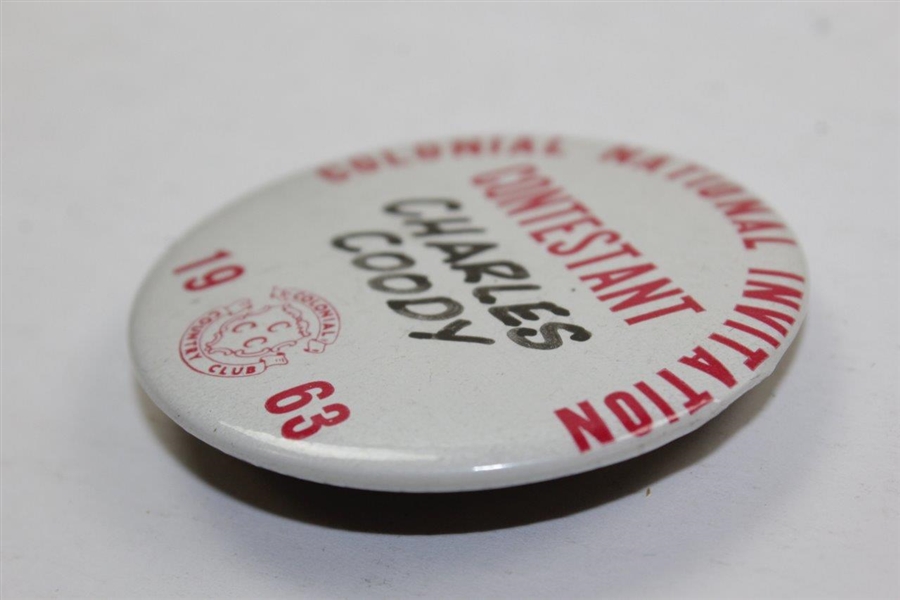 Charles Coody's 1963 Colonial National Invitation Contestant Badge