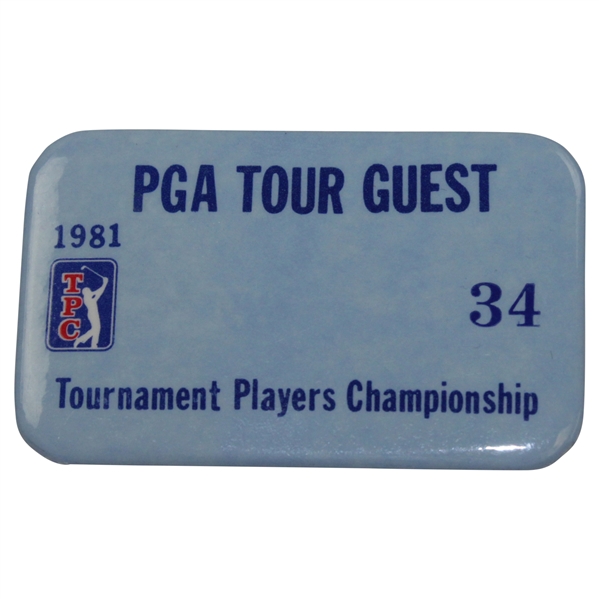 Charles Coody's 1981 Tournament Players Championship PGA Tour Guest Badge #34