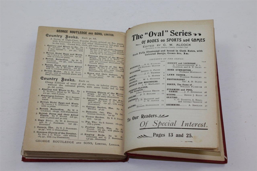 1903 'Golfing - The Oval Series of Books on Sport' Book by Horace Hutchinson