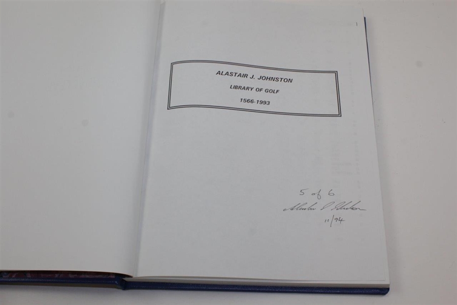 Library Of Golf 1566-1993' Book Signed by Author Alastair J. Johnston