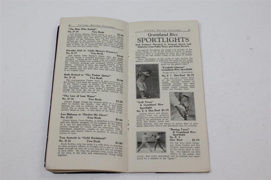 1926 Catalog of Pathex - Motion Pictures for the Home - Bobby Jones & others - Seldom Seen