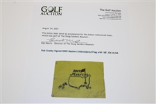 Bob Goalby Signed 2009 Masters Embroidered Flag with '68' JSA ALOA