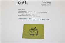 Charles Coody Signed 2007 Masters Embroidered Flag with '71' JSA ALOA