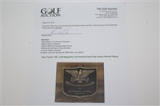 Ray Floyd's 1981 Golf Magazine's All-America Sand Play Award Winner Plaque
