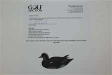 Ray Floyd's Carved Wooden Green Eye Full Size Duck Decoy by Master Carver Warren Saunders