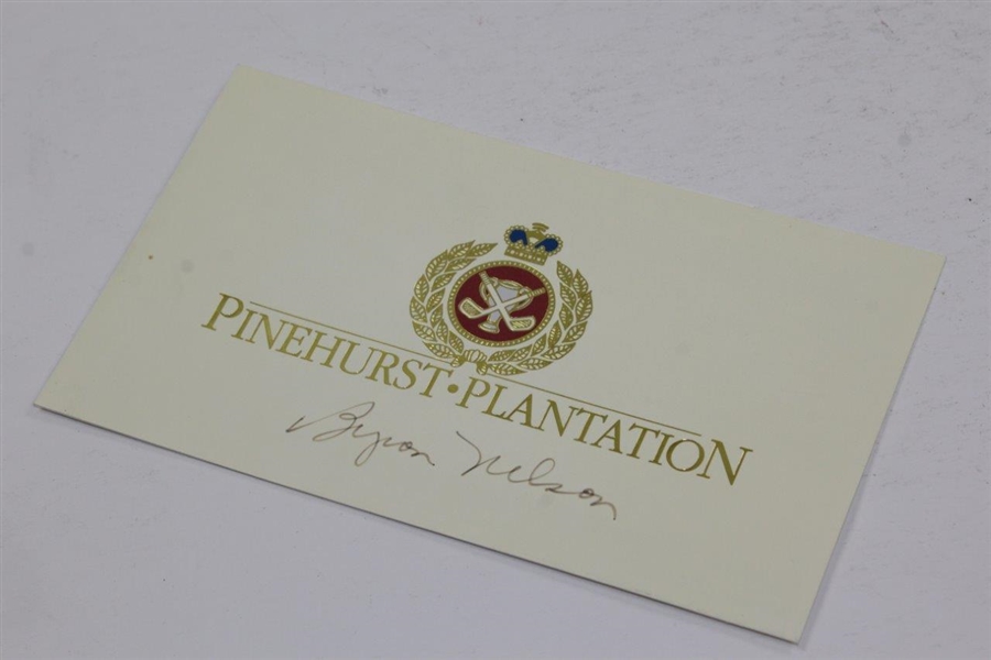 Byron Nelson Signed Pinehurst Plantation Scorecard JSA ALOA