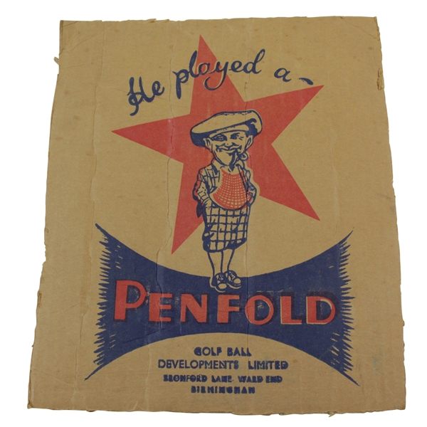 He Played A Penfold' Advertisement on Cardboard
