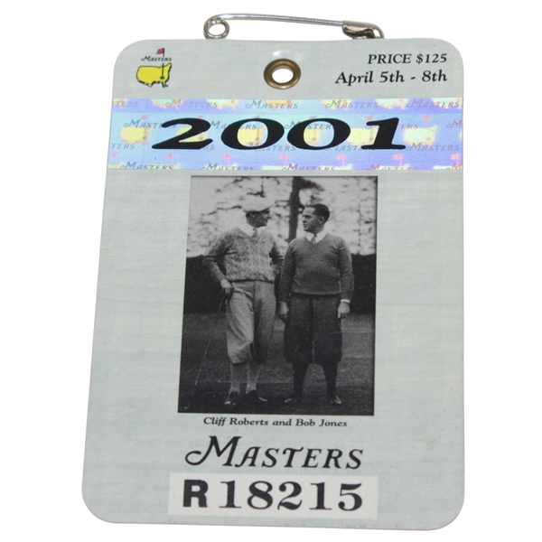 2001 Masters Tournament SERIES Badge #R18215 - Tigers 2nd Masters Win!