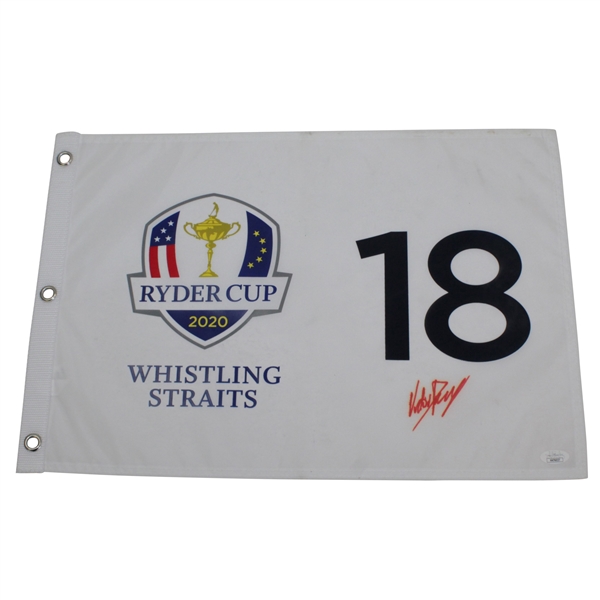 Victor Perez Signed 2020 Ryder Cup at Whistling Straits Screen Flag JSA #HH76037
