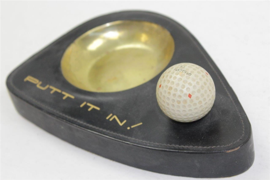 Putt It In!' Real Hide Ash Tray with Penfold Patented Golf Ball - Made in England