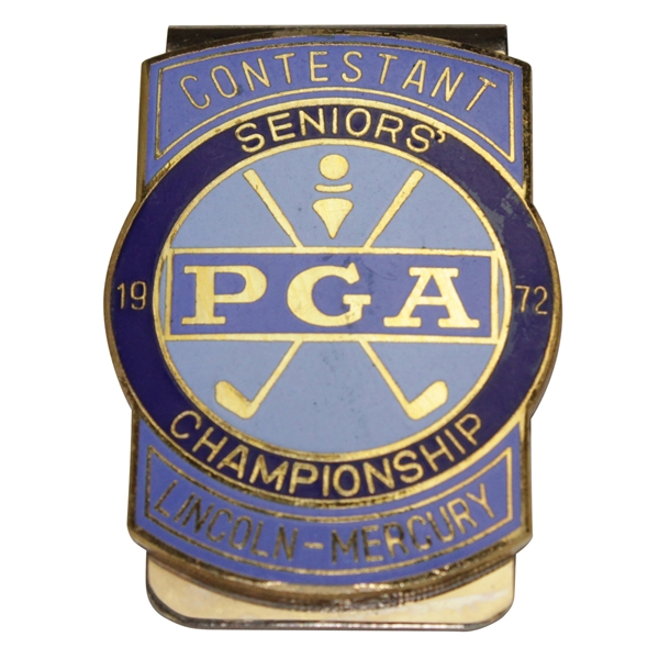 Rod Munday's 1972 Seniors PGA Championship Contestant Badge/Clip