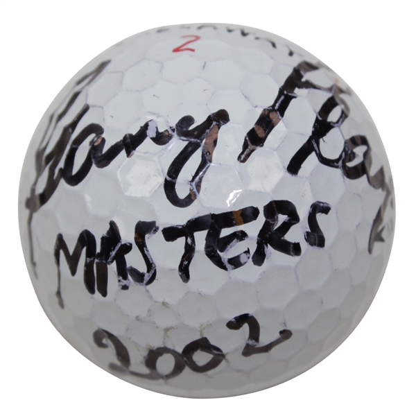 Gary Player Signed 2002 Masters Tournament Used Golf Ball with Notations & Letter JSA ALOA