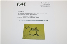 Mark O'Meara Signed 2001 Masters Embroidered Flag JSA ALOA