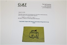 Craig Stadler Signed 2003 Masters Embroidered Flag with '82' JSA ALOA