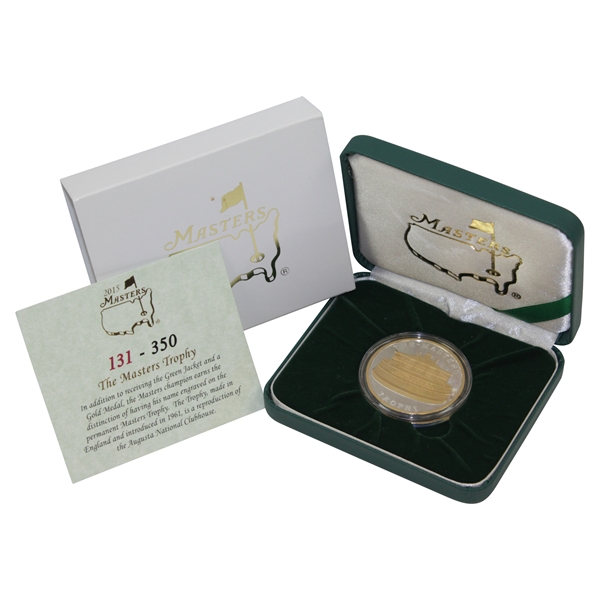 2015 Masters Ltd Ed Trophy Coin In Box With Card - Jordan Spieth Win