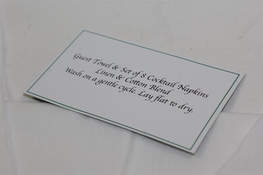 Augusta National Guest Towel & Linen Cocktail Napkins Clubhouse (8) With Card