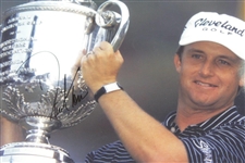 David Toms Signed PGA Trophy 8x10 Photo JSA ALOA